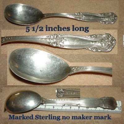   MARKED STERLING NO MAKER MARK PATTERN UNKNOWNWN E MONOGRM{QjQ