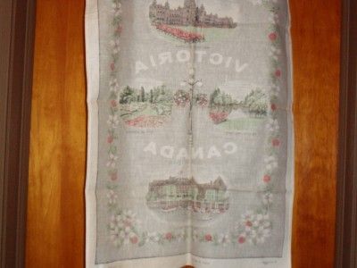 Vintage Tea Towel Irish Linen Victoria British Columbia Canada Dunmoy 