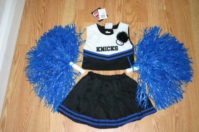 NEW YORK KNICKS CHEERLEADER 5 PCS Costume pom poms 2T  