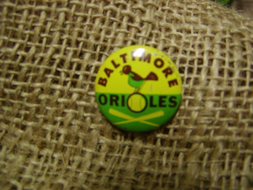 Vintage 1966 Baltimore Orioles Baseball Pin Antique Old  