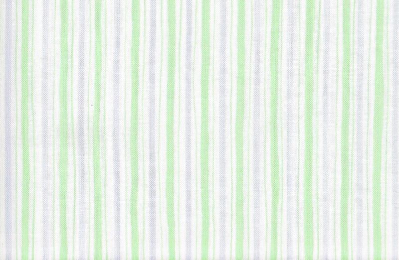 Quilt Quilting Fabric Rambling Rose Stripe Green Blue  