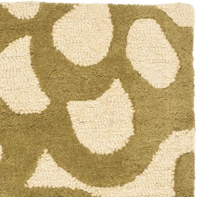 Soho Beige/ Green New Zealand Wool Carpet Area Rug 2 x 3  