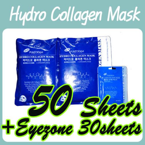 PUREDERM Hydro Collagen facial Mask 50 +eye zone 30  