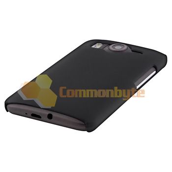 Rubber Hard Case+Privacy LCD Film For HTC Inspire 4G  