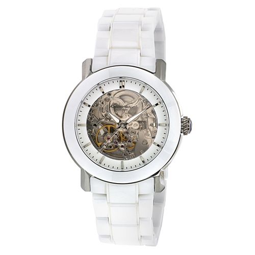NEW* Kenneth Cole New York Womens White Ceramic Automatic Watch 