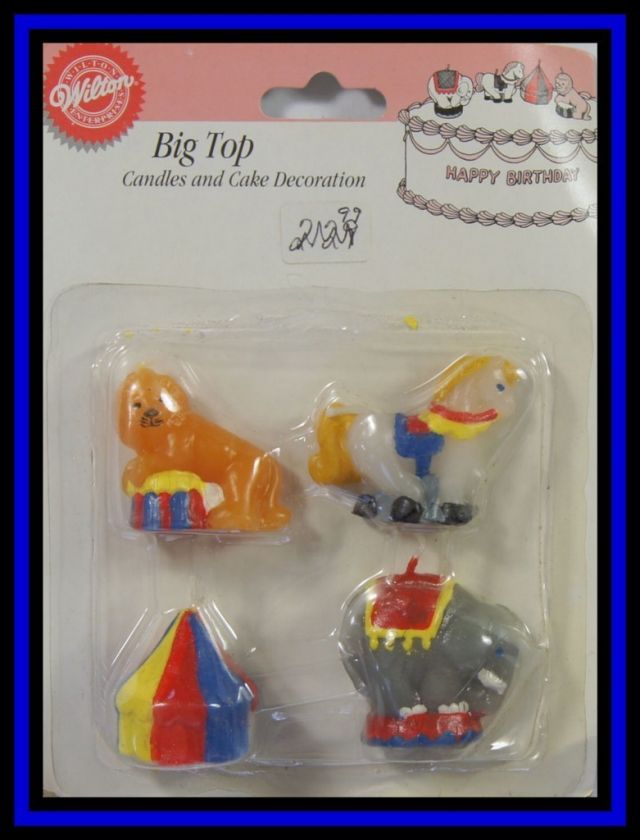 NEW Wilton*BIG TOP CIRCUS CANDLES AND DECORATIONS*NIP  