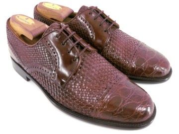 Mezlan MARINA Crocodile Alligator Woven Cap Toe Dress Shoes Oxfords 7 