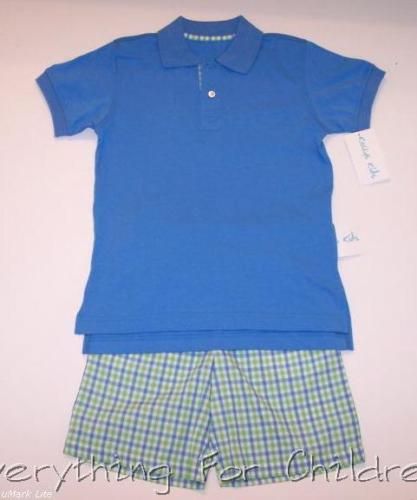 Boys KELLYS KIDS outfit 6 7 NWT polo shirt plaid short  