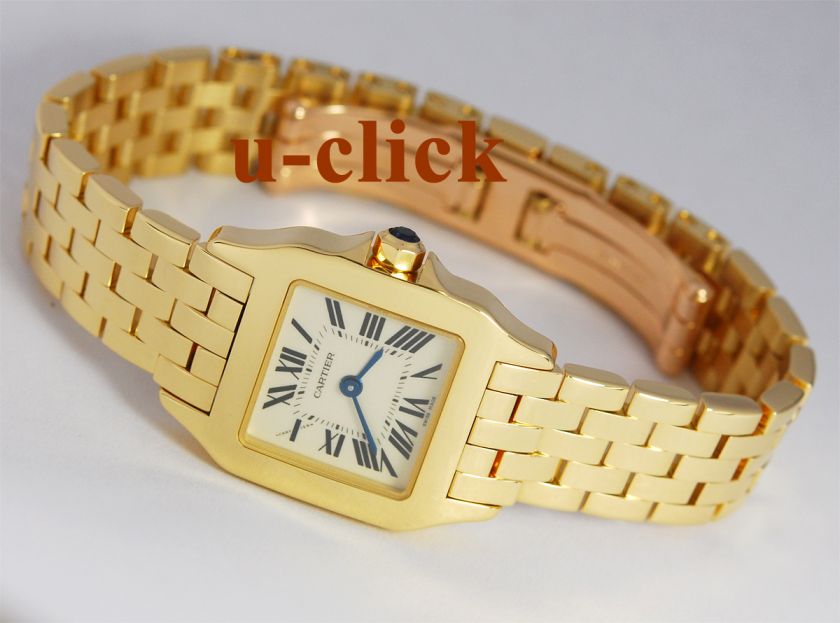 18k Gold Ladies Cartier Santos Demoiselle Watch #W25063X9 YG Yellow 