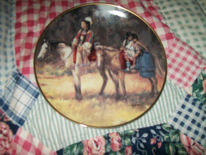 AMERICAN INDIAN HERITAGE SIGNED FRANKLIN MINT PLATE JOURNEY HOME 