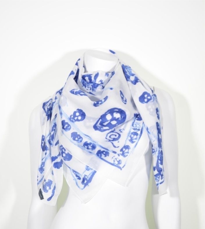 ALEXANDER McQUEEN POTATO STAMP SKULL SCARF RARE SOLD   