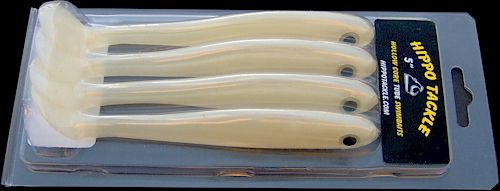 Hippo Swimbait ~ 4 pack ~ Pearl White  