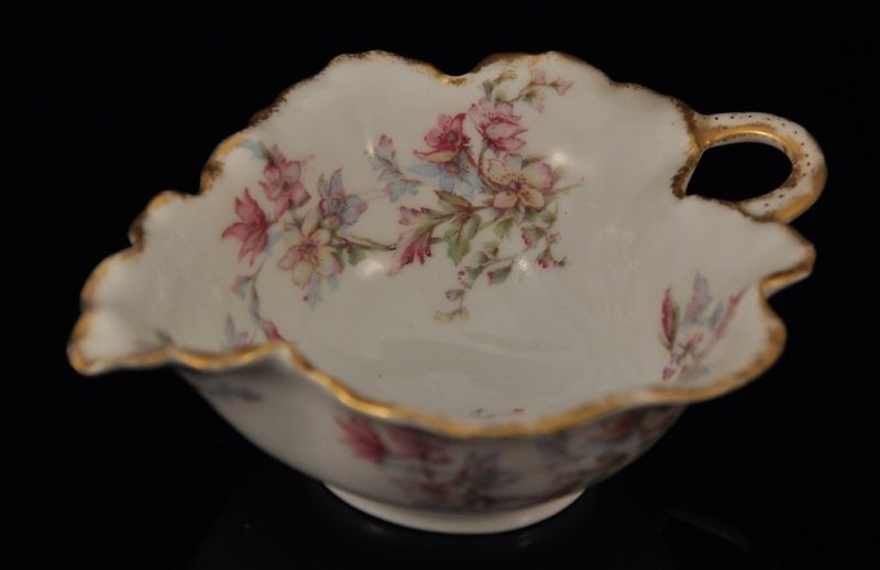 Limoges Haviland Floral and Gilt Figural Nut Cup  