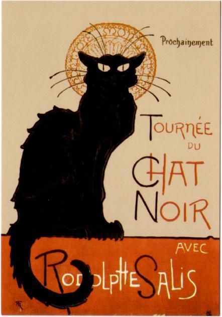 Le Chat Noir Black Cat Cabaret Poster • Postcard #1  