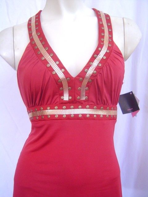 New Baby Phat Brown Gold Halter Top S  