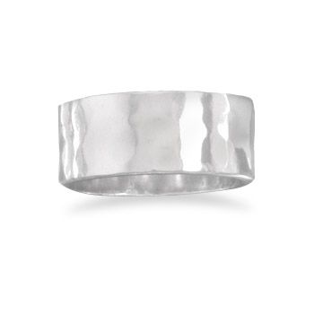 Sterling Silver Hammered Reflections Ring Sizes 6 13  