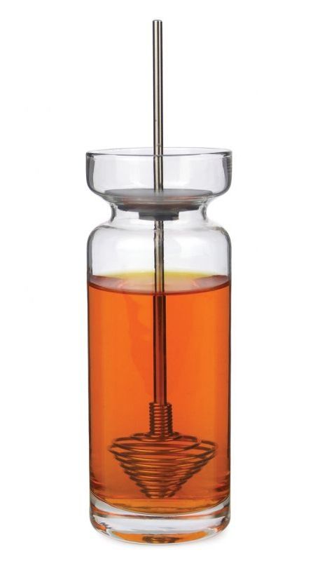 Glass Honey Pot Jar Storage with Metal Dipper  