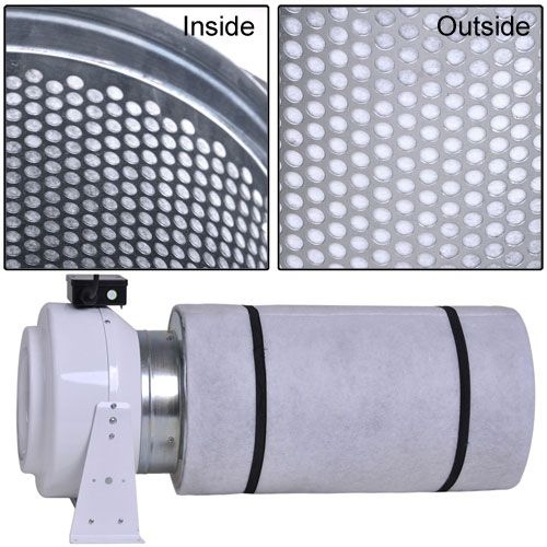 10 Inline Exhaust Duct Fan Air Blower Carbon Filter Kit Odor Control 