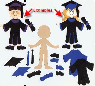 Sizzix Boy/Girl Doll Graduation U pick color U assemble  