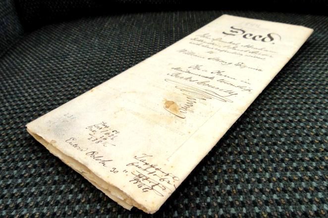 1844 antique FARM DEED MAIDENCREEK BERKS CTY PA~DUNKEL/HOTTERSTIEN 