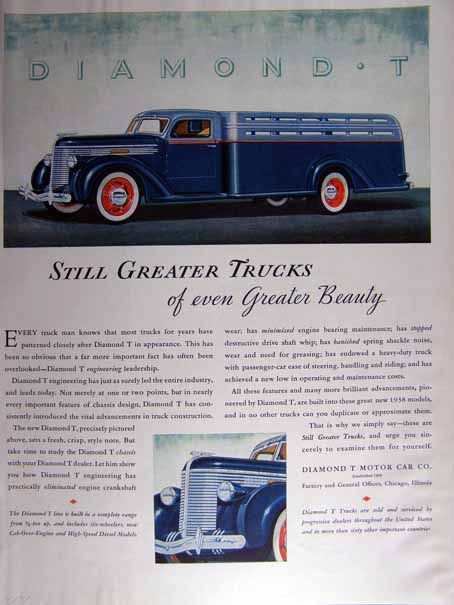 1937 DIAMOND T 212 ICE CREAM TRUCK COLOR AD