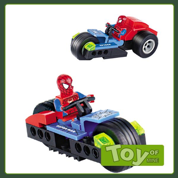 42pcs Spiderman with Red speed Car Building Blocks Bricks  