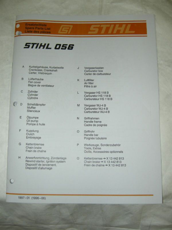 056 Stihl Chainsaw Parts Manual AV, Super, Magnum *New*  