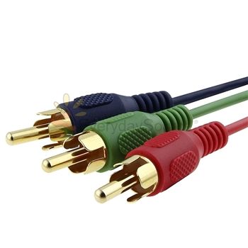 PREMIUM 3 RCA RGB Gold Component Video Splitter NEW M/F  