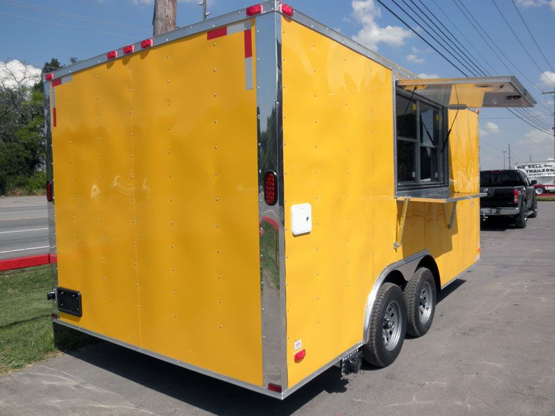 NEW 8.5 X 16 ENCLOSED V NOSE CONCESSION FOOD TRAILER  