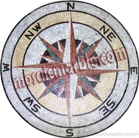 Nautical Compass 39Floor,Table Top Inlay Art Tile Deco  