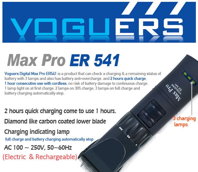 Hair Clipper Trimmer Hair cut Electric & Rechargeable  Max Pro ER 541 