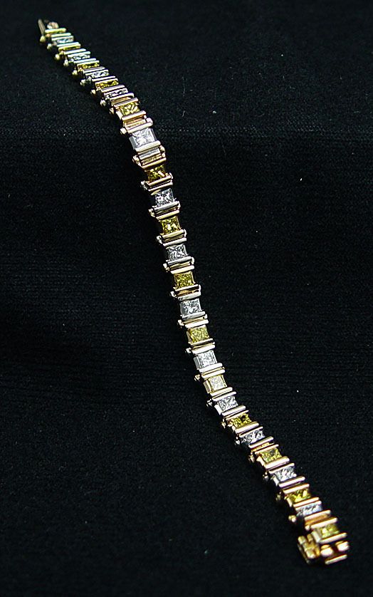 Add A Link Diamond Tennis Bracelet, White and Canary Princess Cuts 4 