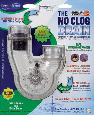 PermaFlow Self Cleaning Never Clog Sink Drain P Trap  