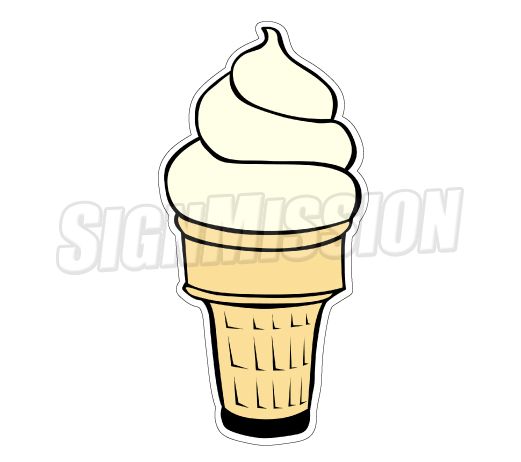 24 SOFT SERVE ICE CREAM VANILLA Concession Decal cart trailer stand 