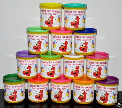 Elmo Personalized 12 Play  Doh Birthday Party favors  