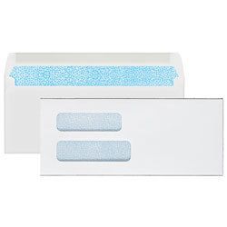 50 WHITE #9 INVOICE CHECK DOUBLE WINDOW ENVELOPE  