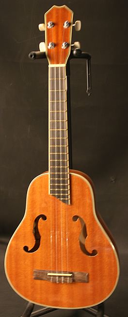 Gitano Baritone Ukulele f hole Sapelle top, side and back Natural 