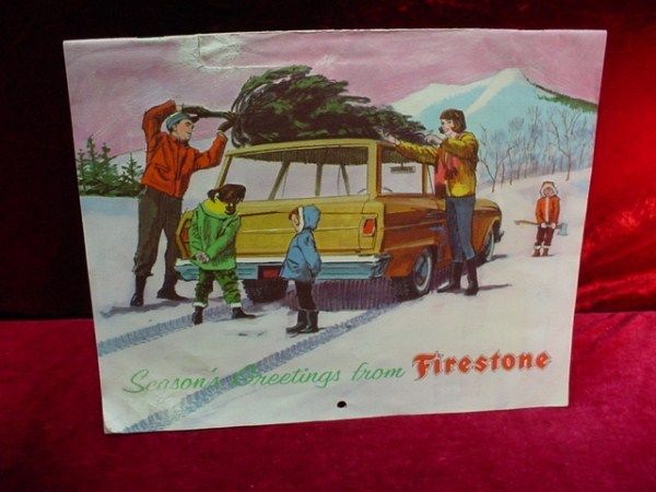 Vintage 1965 FIRESTONE TIRE ART CALENDAR Inglewood CALIFORNIA Photo 