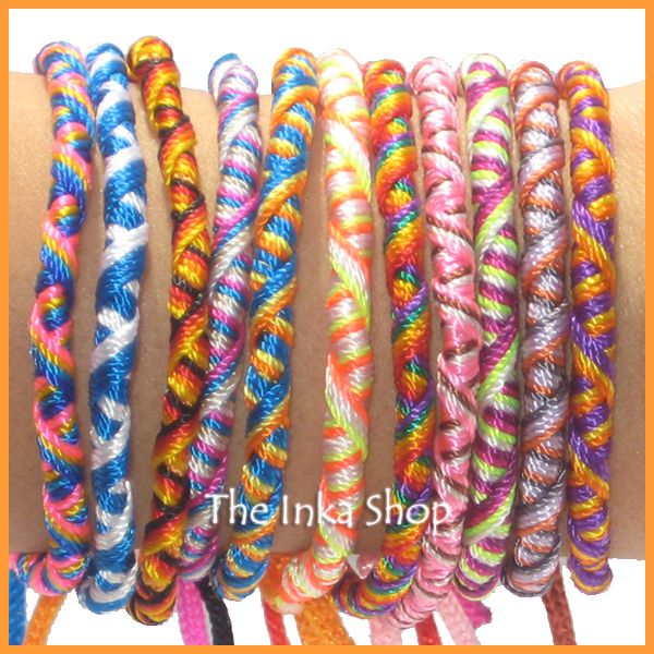 25 TWISTED FRIENDSHIP BRACELETS HANDMADE PARTY BAG *UK  