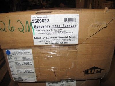   MONTEREY 35000 BTU NATURAL GAS TOP VENT HOME FURNACE 3509622 MSRP $814