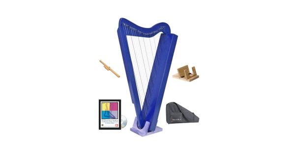 26 STRING BLUE IRISH CELTIC HARPSICLE HARP BOOK & CASE  