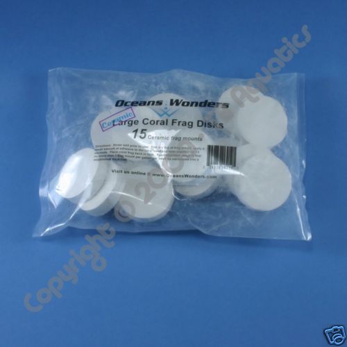 15 LARGE CERAMIC REEF DISKS LIVE CORAL PROPAGATION FRAG  