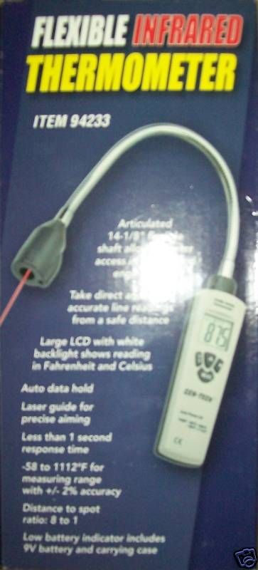 NEW CEN TECH FLEXIBLE INFRARED THERMOMETER ITEM# 94233  