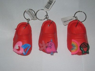 12 Colored Mini Crocs Keychain w/ 2 Charms Party Favors