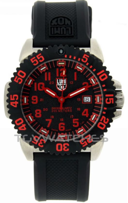 LUMINOX 3165 Fast Shipping 45mm Navy Seal RED Colormark Mens Watch 