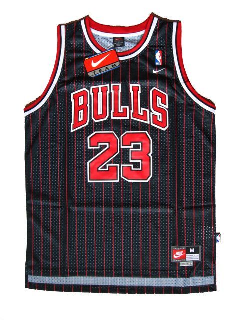 BULLS 23# Micheal Jordan Jersey Red Black Srtipe Sz M 2XL  