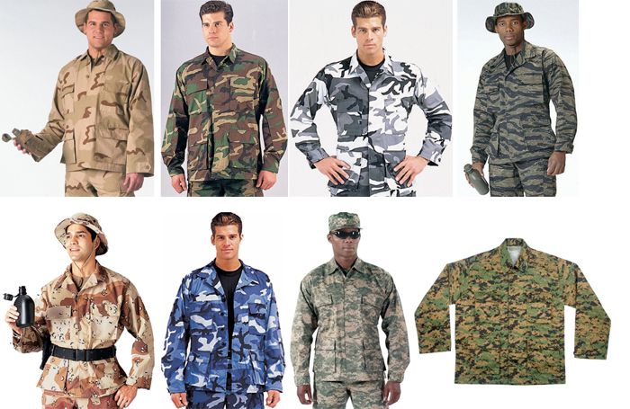 Military Army Type CAMOUFLAGE BDU UNIFORM COAT/SHIRT  