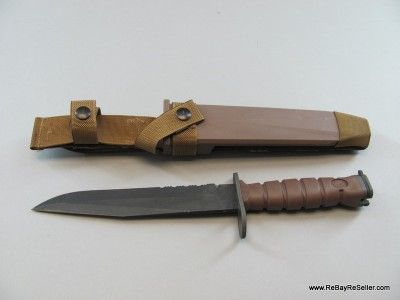 Ontario OKC3S Khaki Brown USMC Bayonet 8 Blade Scabbard Combat 