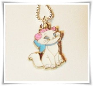 MARIE** Aristocats*White Cat*Silver*Charm*Necklace  