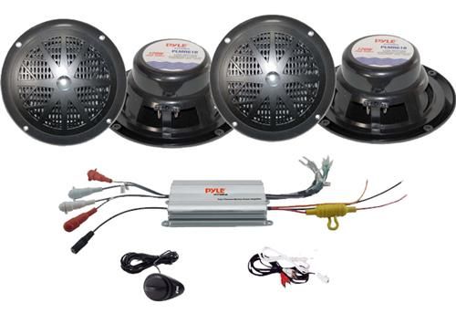 800WATT MARINE BOAT AMP W/ INPUT + 4 X SPEAKERS KIT  